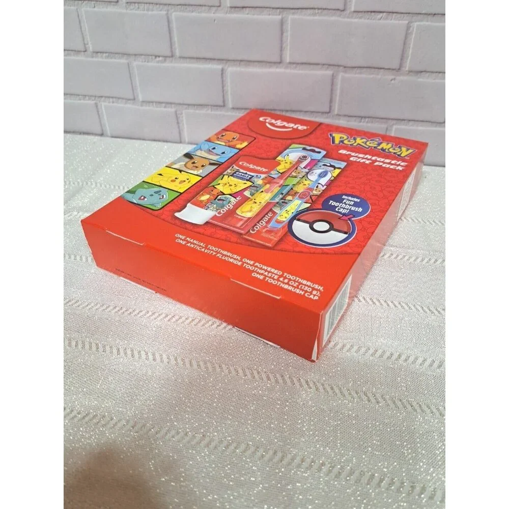 Colgate Pokemon‎ Brushtastic Gift Pack Toothbrush and Toothpaste Set Kids Red